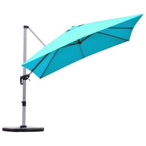 10 ft. Aluminum Square Offset Cantilever Patio Umbrella in Blue