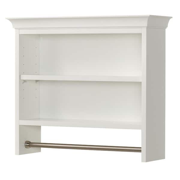 Coventry 25 in. W x 14 in. H Wall-Mounted Bath Shelf with Two Towel Rods in  White