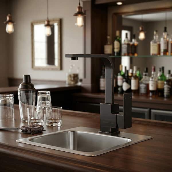 Single Handle Stainless Steel Deck Mount Bar Faucet Deckplate Not Included in Oil Rubbed Bronze