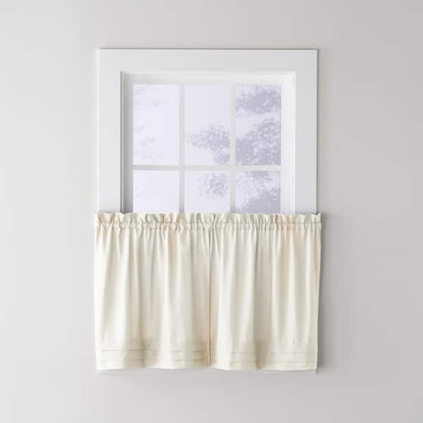 Saturday Knight Holden Natural Polyester Rod Pocket Tier Curtain - 57 in. W x 30 in. L