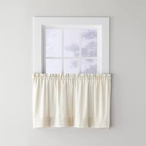 Saturday Knight Holden Natural Polyester Rod Pocket Tier Curtain - 57 ...