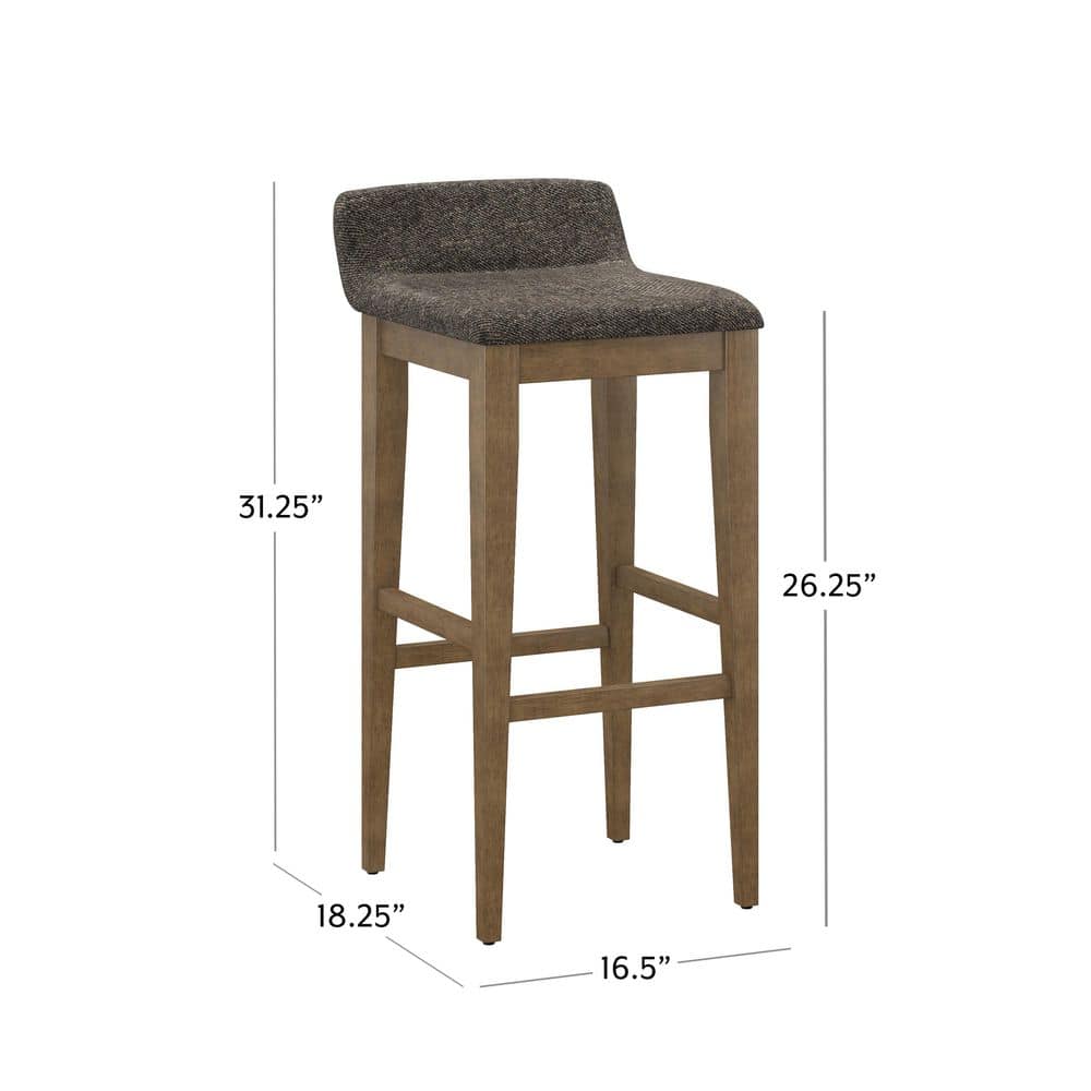 Renmark Brushed Gray Adjustable Wood Counter Stool