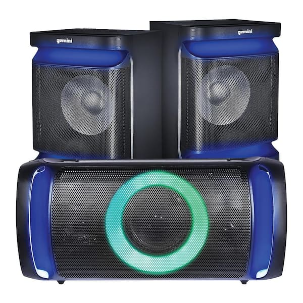 3-Piece Bluetooth Home Stereo System, with Integrated Amp, Microphone and LED Party Lights