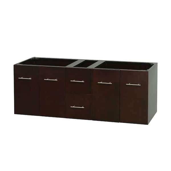Wyndham Collection Centra 59 in. Double Vanity Cabinet Only in Espresso