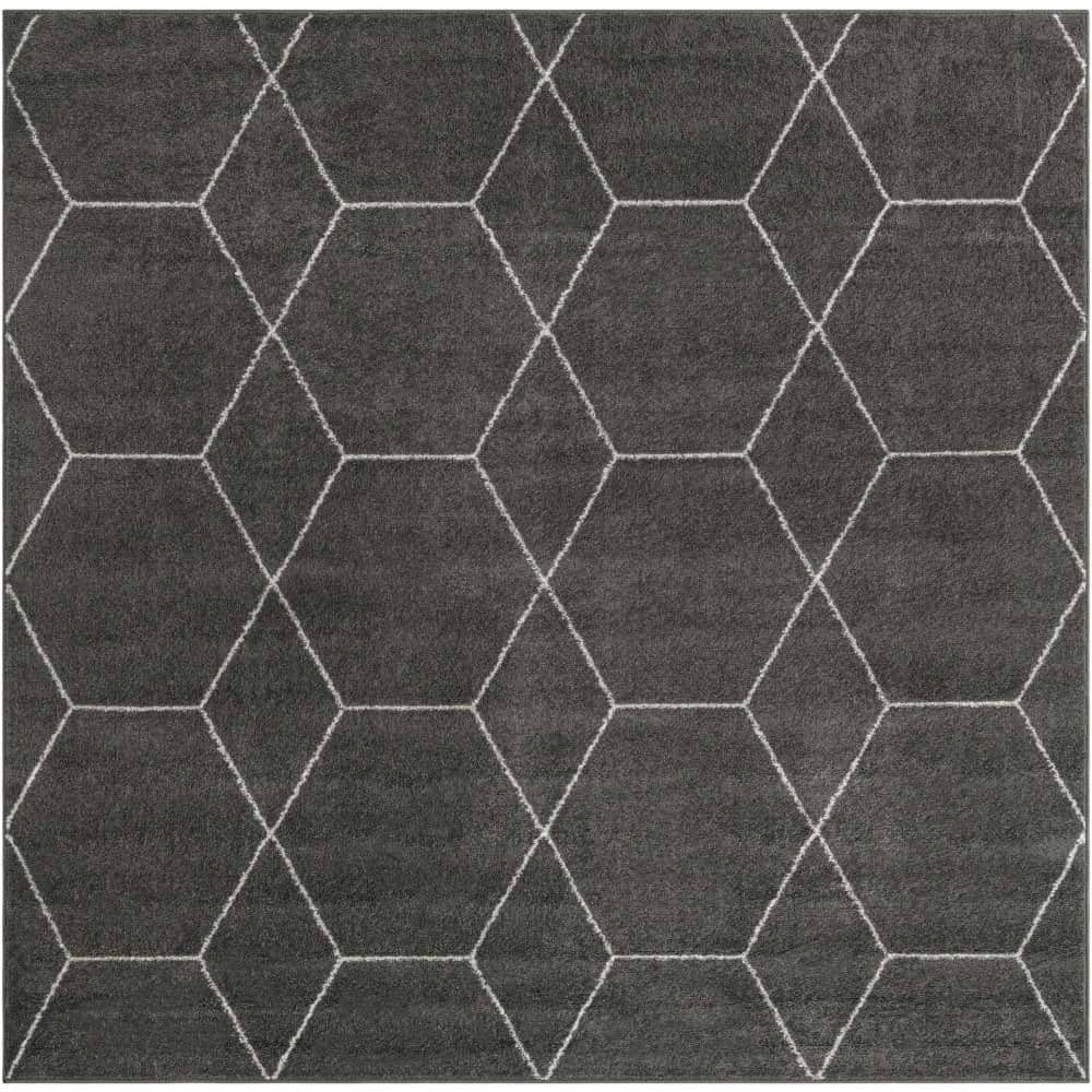 Trellis Frieze Geometric Dark Gray 7 ft. x 7 ft. Area Rug price history on PriceWatchPro