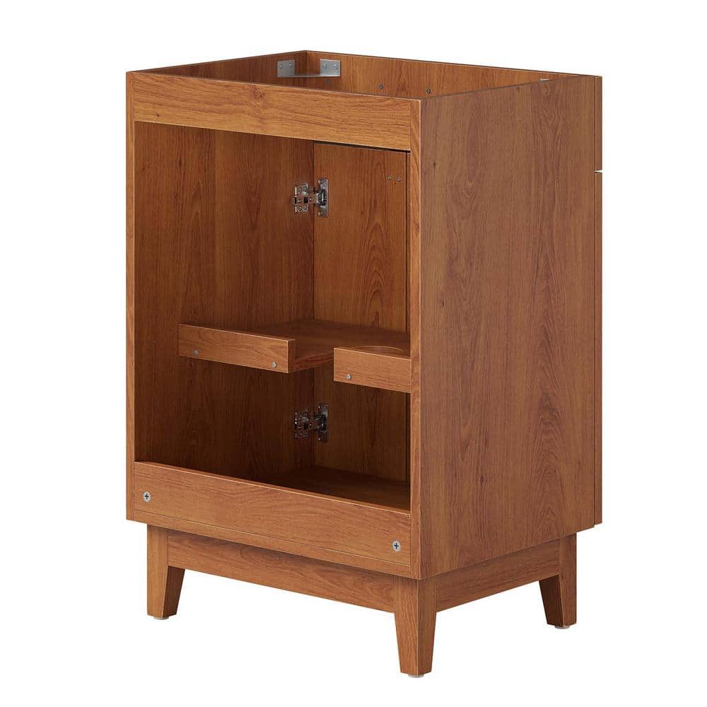 Miles 24" Walnut Bathroom Vanity Cabinet with Asymmetrical Doors