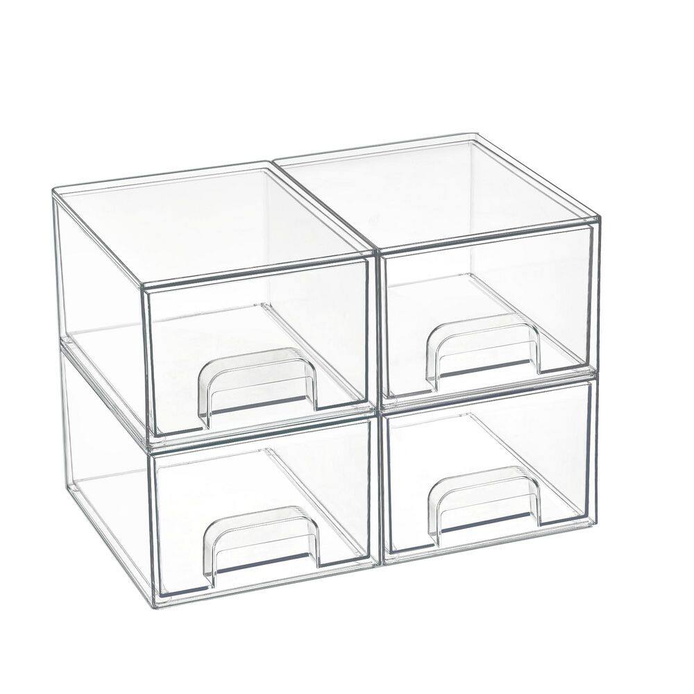 Acrylic Stackable Storage Drawers for Vanity, Undersink, Kitchen Cabinets, Pantry, Home Organizer, Clear (4-Pack) price history on PriceWatchPro