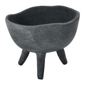 Terracotta Footed Planter in Matte Black