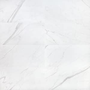 Essential Marble White 12 in. x 24 in. 10mm Matte Porcelain Floor and Wall Tile (8 pieces / 15.49 sq. ft. / box)