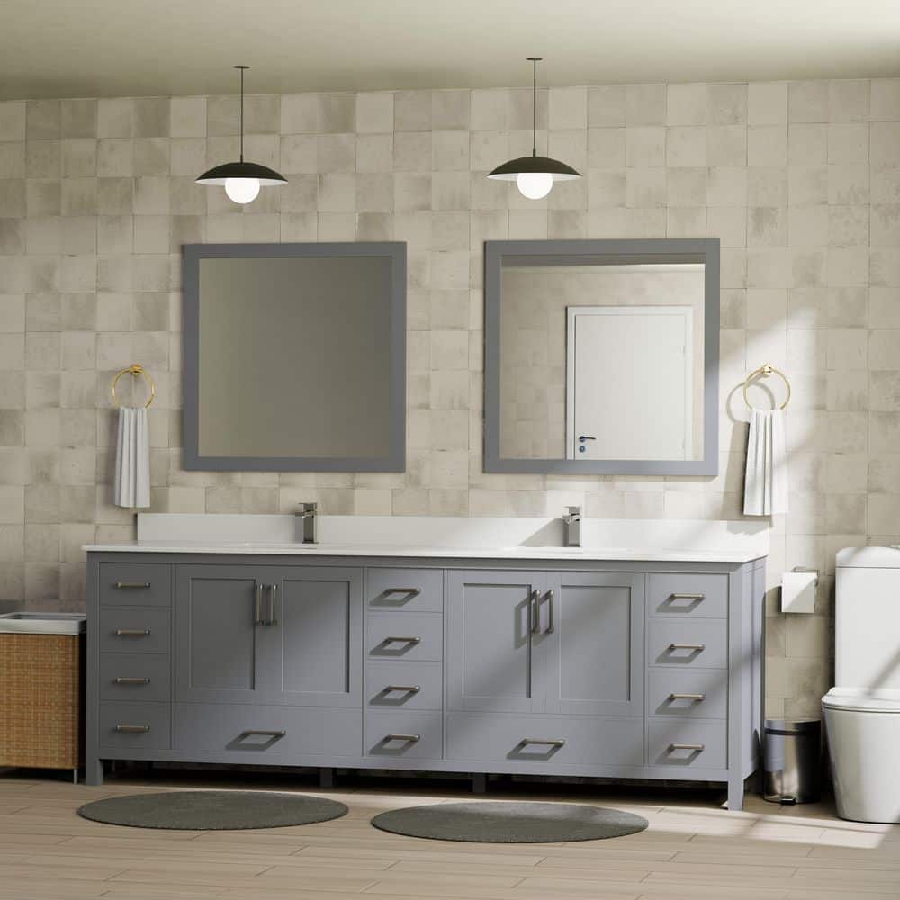 Jacques 84 in. W x 22 in. D Dark Grey Bath Vanity and Cultured Marble Top price history on PriceWatchPro