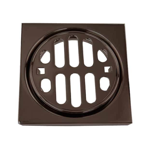 Westbrass 4-1/4 in. Frank Pattern Snap-In Shower Strainer Grill in Square and Crown in Oil Rubbed Bronze