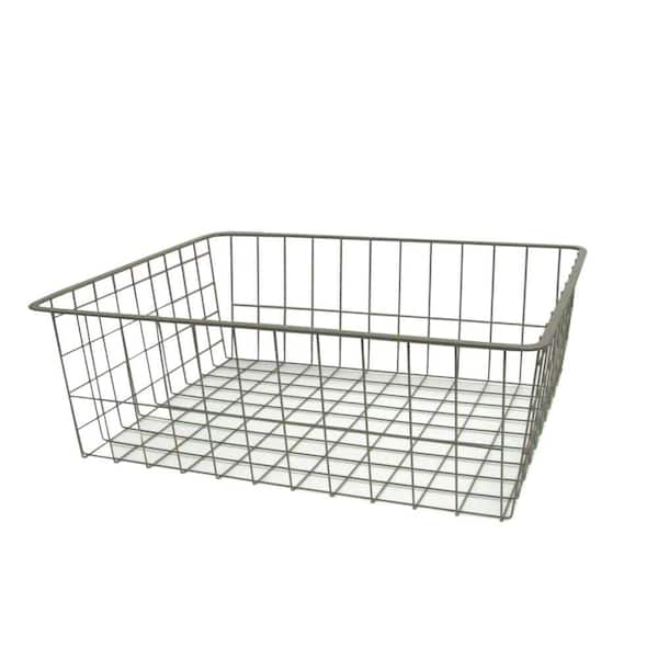 ClosetMaid 7.5 in. H x 17 in. W Nickel Steel 1-Drawer Wide Mesh Wire ...