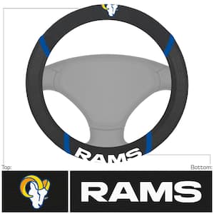 NFL - Los Angeles Rams Embroidered Steering Wheel Cover in Black - 15in. Diameter