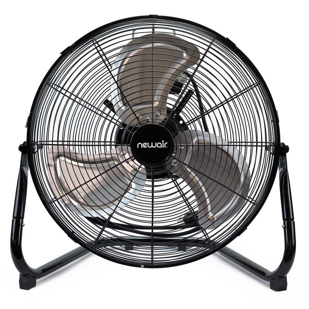 Newair 18 In High Velocity Portable Floor Fan With 3 Fan Speeds And Long Lasting Ball Bearing Motor Black Windpro18f The Home Depot