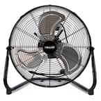 18 in. High Velocity Portable Floor Fan with 3 Fan Speeds and Long-Lasting Ball Bearing Motor - Black