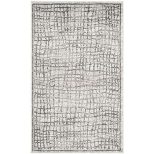 Adirondack Silver/Ivory 3 ft. x 5 ft. Abstract Area Rug