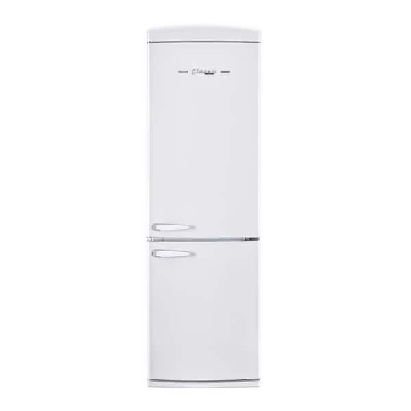 Classic Retro 24 in 11.7 cu. ft. Frost Free Retro Bottom Freezer Refrigerator in Marshmallow White, Energy Star