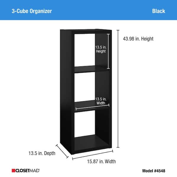 ClosetMaid 3-Cube Decorative Storage Organizer - Black