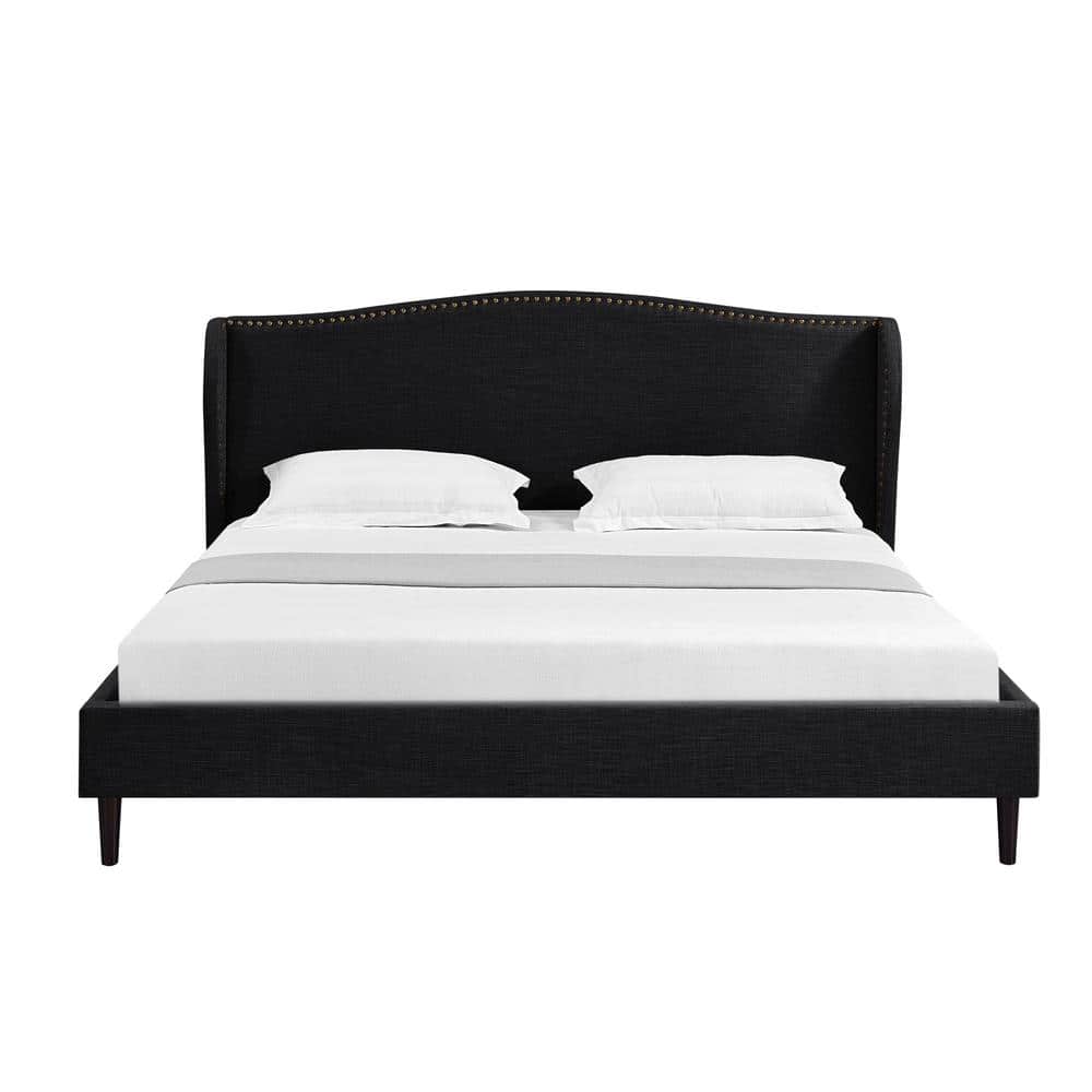Deep black finished Cottage Style King Panel Bed with Raised Panel  Headboard – Finally Home Furnishings LLC