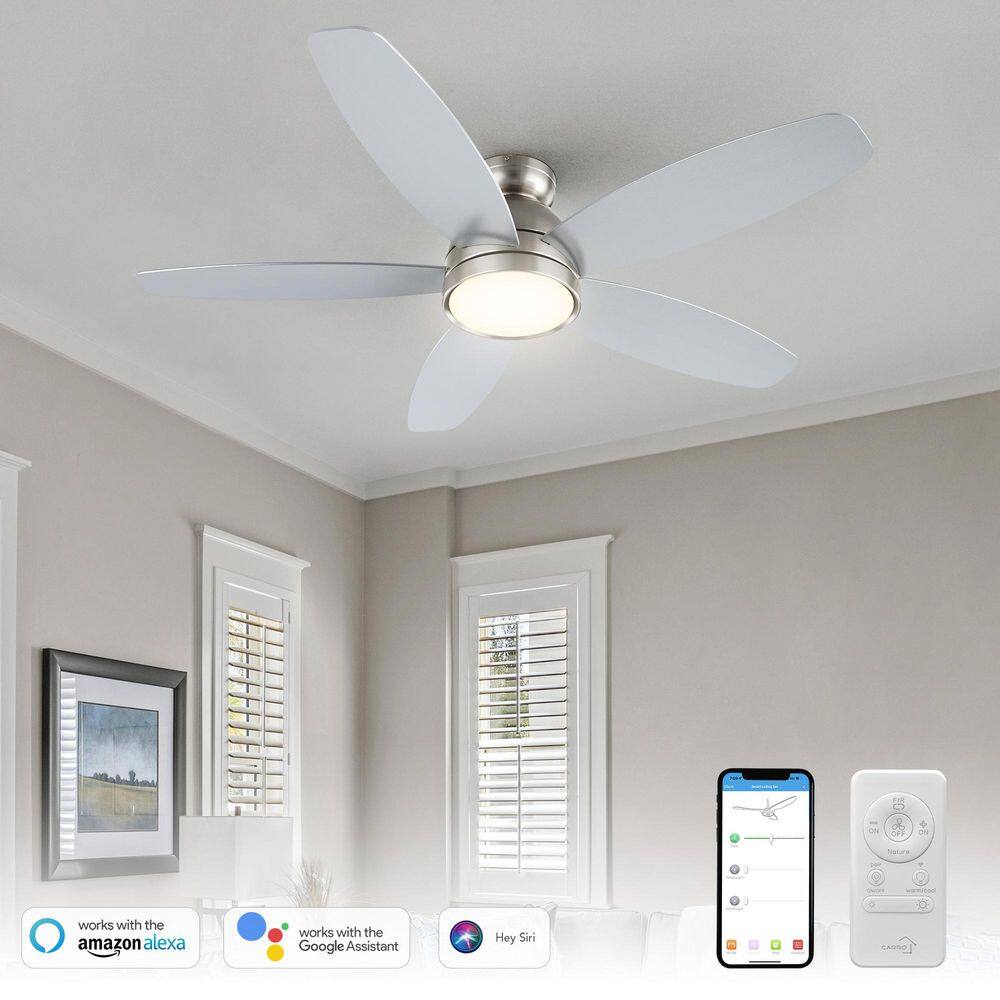 Levi 48 in. Dimmable LED Indoor/Outdoor Nickel Ceiling Fan with Light and Remote, Works with Alexa/Google Home price history on PriceWatchPro