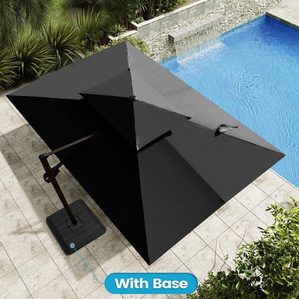 12 ft. x 9 ft. Double Top Cantilever Tilt Patio Umbrella in Black with 4-Piece 220 lbs. HDPE Base price history on PriceWatchPro
