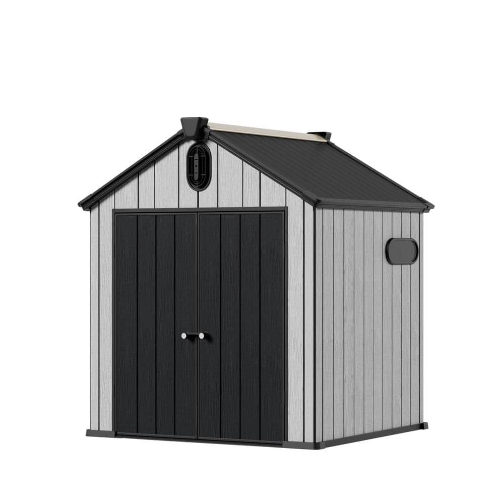 6 ft. W x 6 ft. D Polyethylene Plastic Storage Shed with Double Door (36 sq