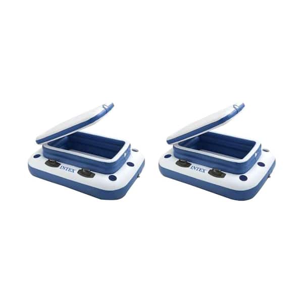 Inflatable Mega Chill II 72 Can Beverage Cooler Float with Lid (2-Pack)