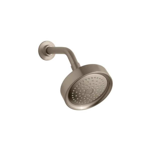 KOHLER Purist 1-Spray Patterns 2.5 GPM 5.5 in. Wall Mount Fixed Shower Head in Vibrant Brushed Bronze
