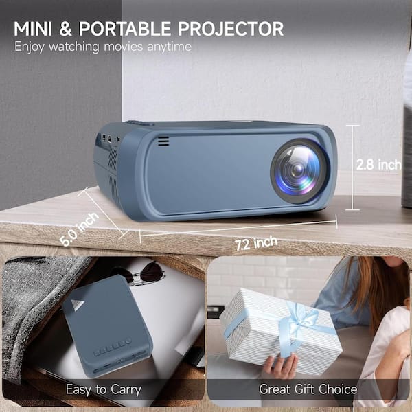EKIEUDL 1920 x 1080 Full HD Wireless Portable Projector with 2800