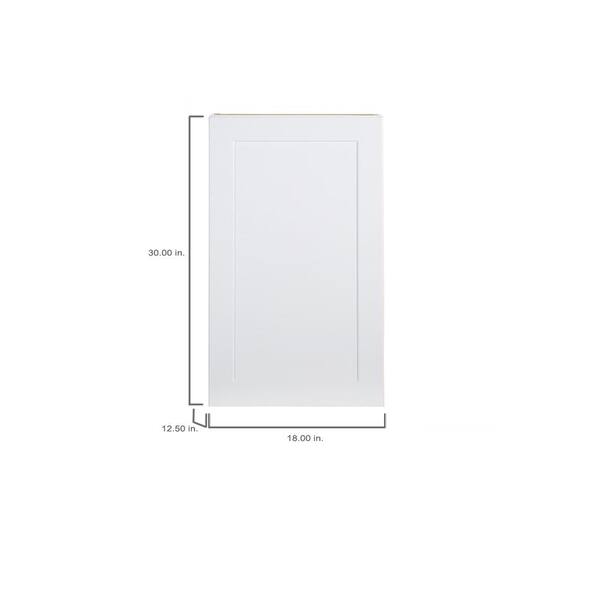 Cambridge White Shaker Assembled Wall Cabinet with 1 Soft Close Door (18  in. W x 12.5 in. D x 30 in. H)