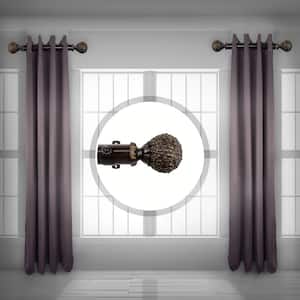 Lush 1.5 inch Side Single Curtain Rod Adjustable 12-20 inch long (Set of 2) - Cocoa