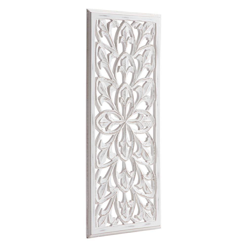 Augustus White Hand-Carved Wood Medallion Wall Art