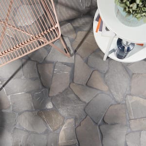 Countryside Flagstone Java Gray 39.37 in. x 39.37 in. Honed Marble Mosaic Floor and Wall Tile (10.76 sq. ft./Each)