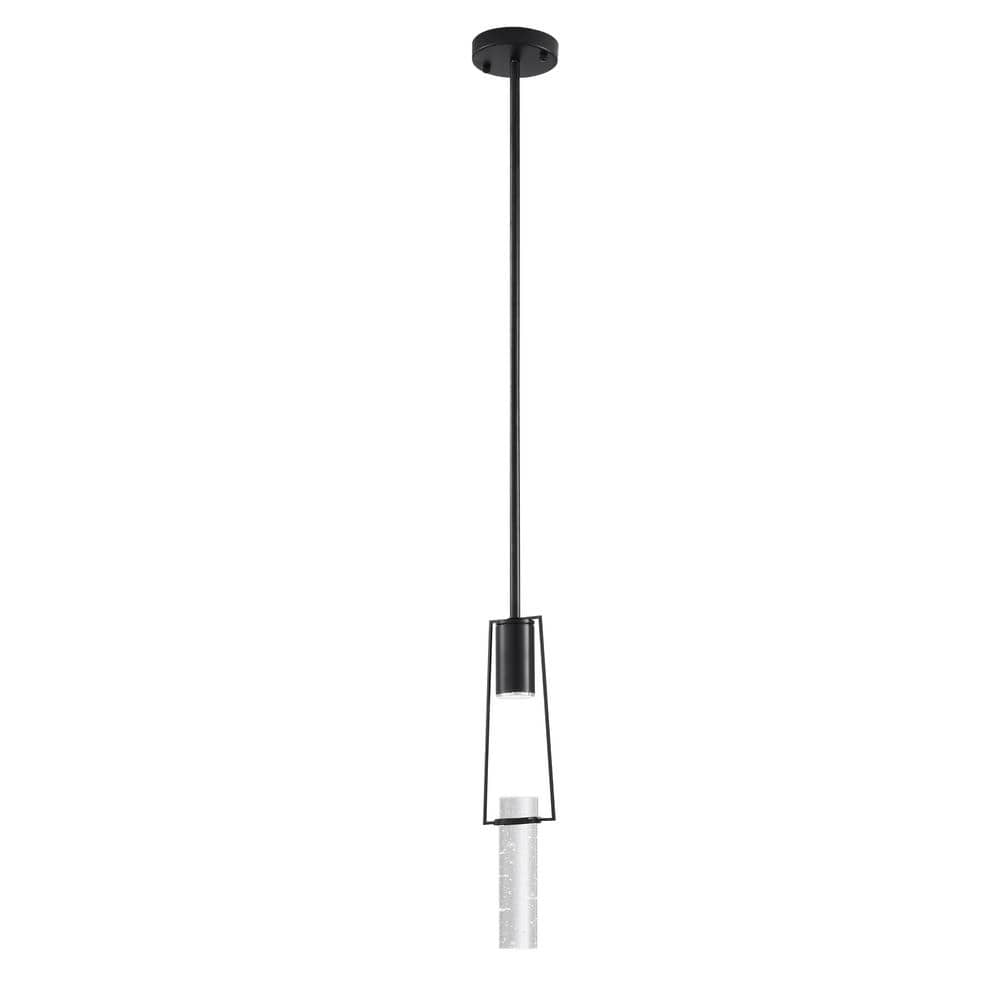 Harmony 5-Watt 1-Light Matte Black Single Pendant Light with 7 in. Long Crystal price history on PriceWatchPro