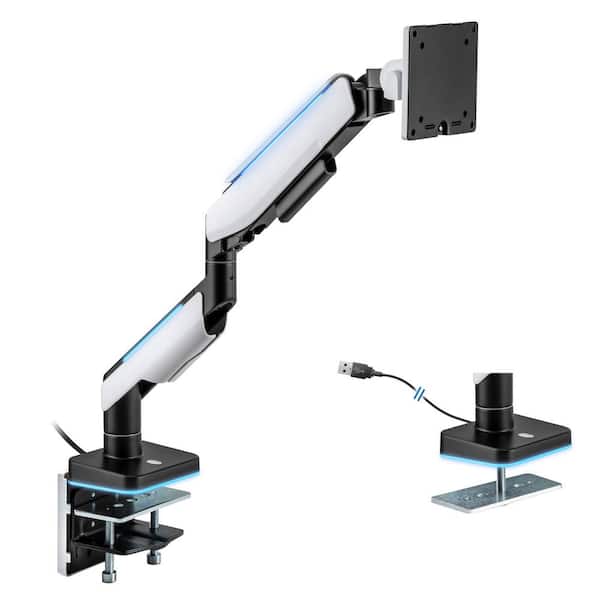 MOUNT-IT! Heavy-Duty Gas Spring Single Monitor Arm Desk Mount with RGB  Lights 27 in. to 35 in. 44 lbs. Wide Curved Screen MI-4881 - The Home Depot