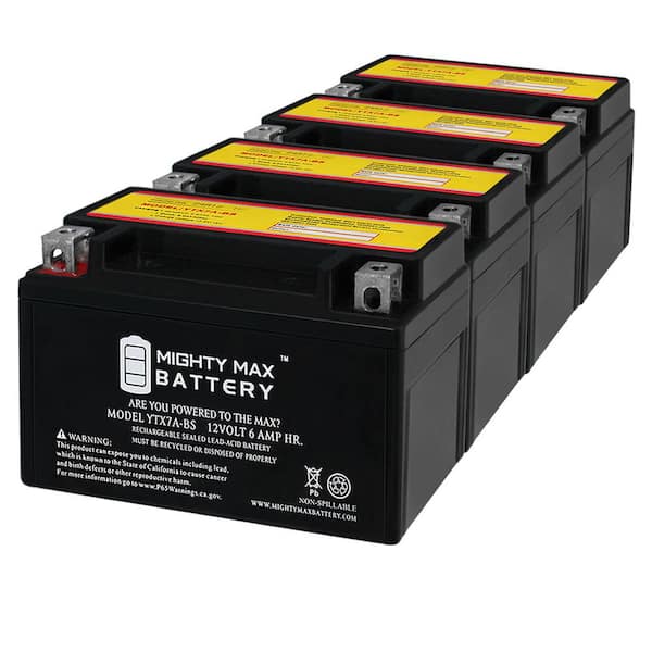 MIGHTY MAX BATTERY YTX7A-BS Battery for Kasea GoCart Star 50 Moped ATV Scooter - 4 Pack