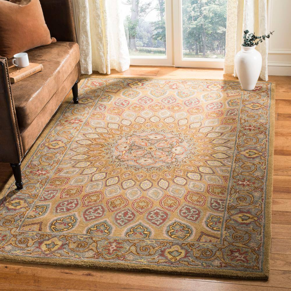 Heritage Light Brown and Grey Hand-Tufted Wool Area Rug
