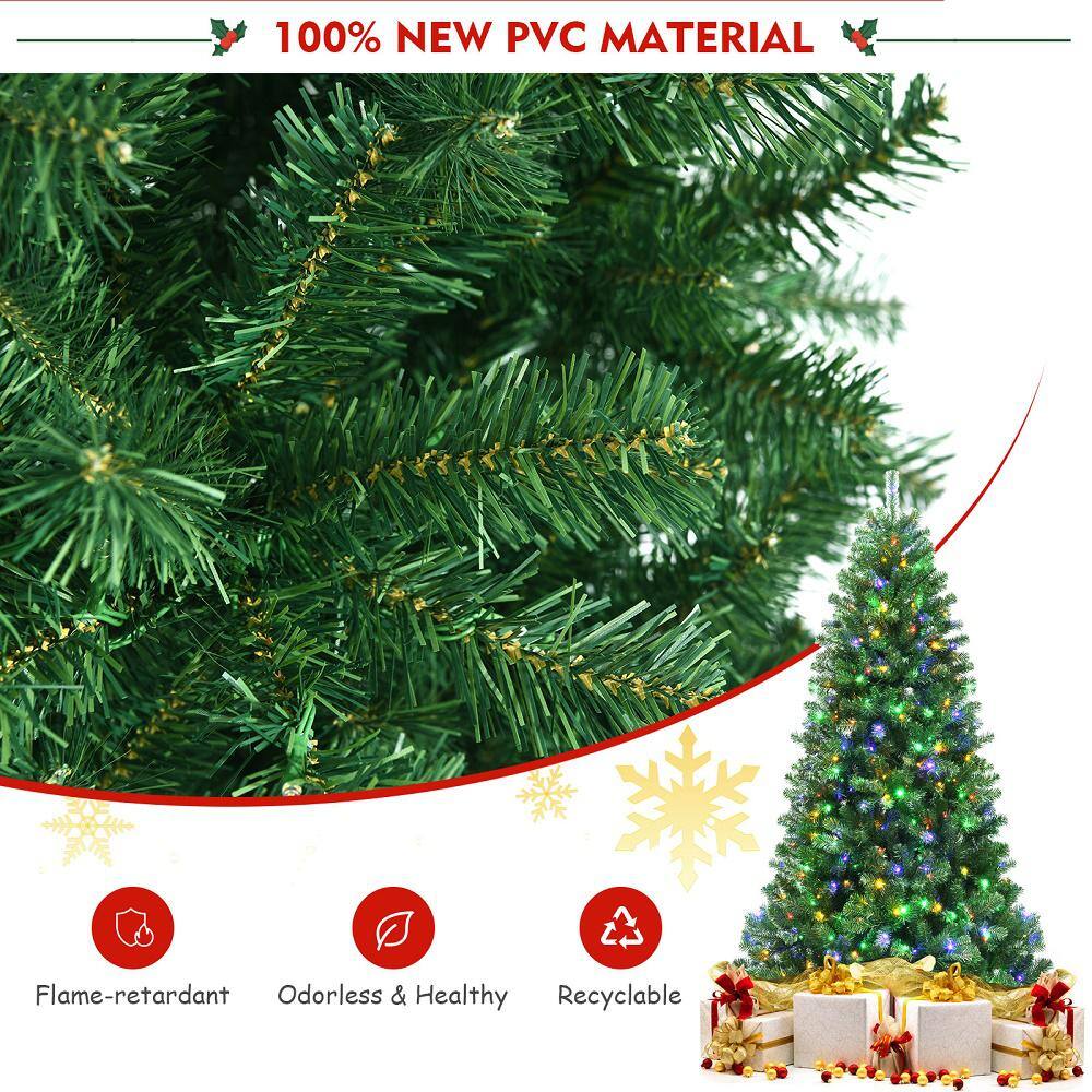6ft Green Pre-lit Pine Christmas Tree with Remote-Controlled LED Lights