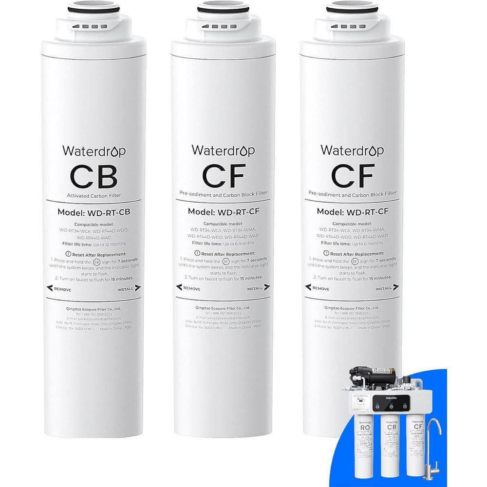 Waterdrop T3-RC Replacement Filter 1-Year Combo, Replacement for T3-C ...