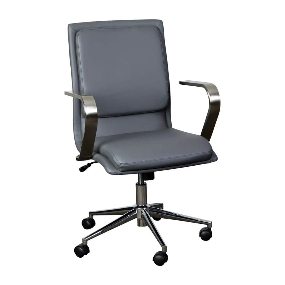 Light grey discount leather office chair