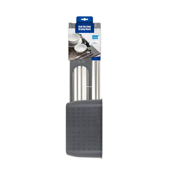 Unbranded 20 in. X 11.4 in. Sink Rack with Utensil Organizer in Stainless Steel