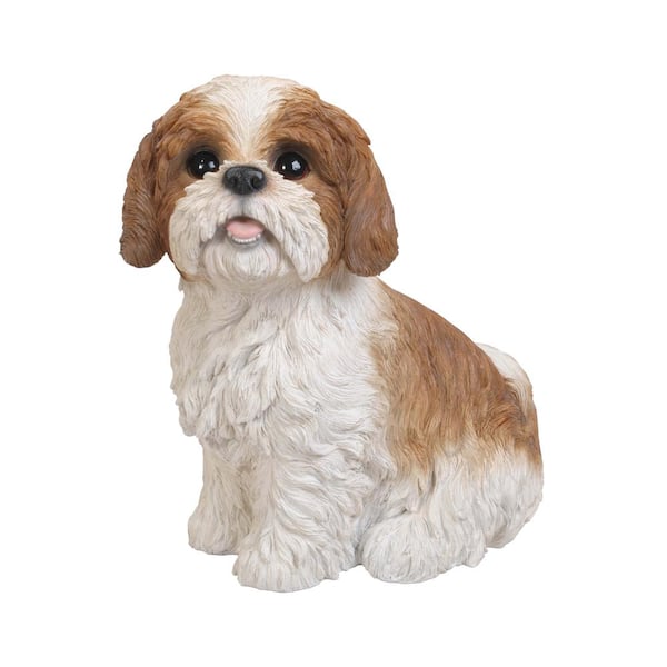 HI-LINE GIFT LTD. Brown/White Shih Tzu Sitting Statue 87762-BR - The ...