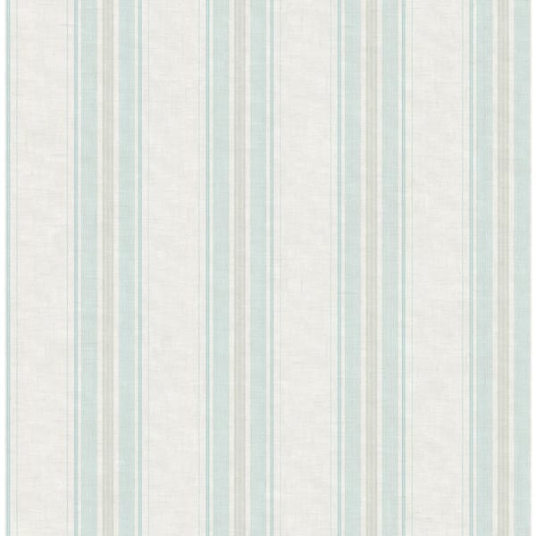 CASA MIA Spring Stripe Beige and Green Paper Non-Pasted Strippable Wallpaper Roll (Cover 56.05 sq. ft.)