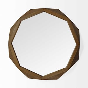 41 in. W x 41 in. H Wood Brown Decorative Mirror