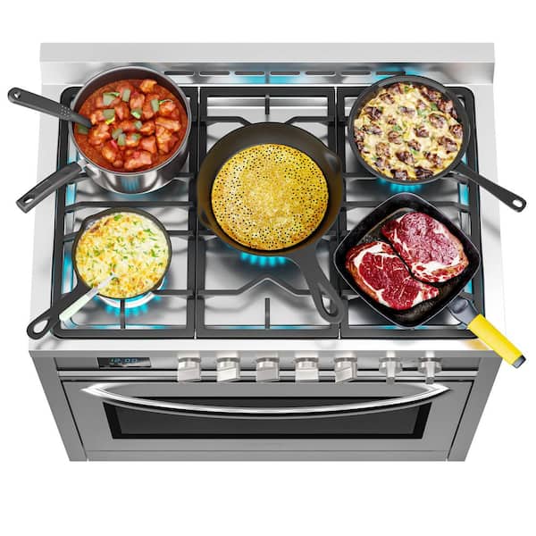 Koolmore 36 in. 5 Burner Freestanding Dual Fuel Range with Gas Stove and  Electric Oven in. Stainless Steel KM-FR36DF-SS - The Home Depot