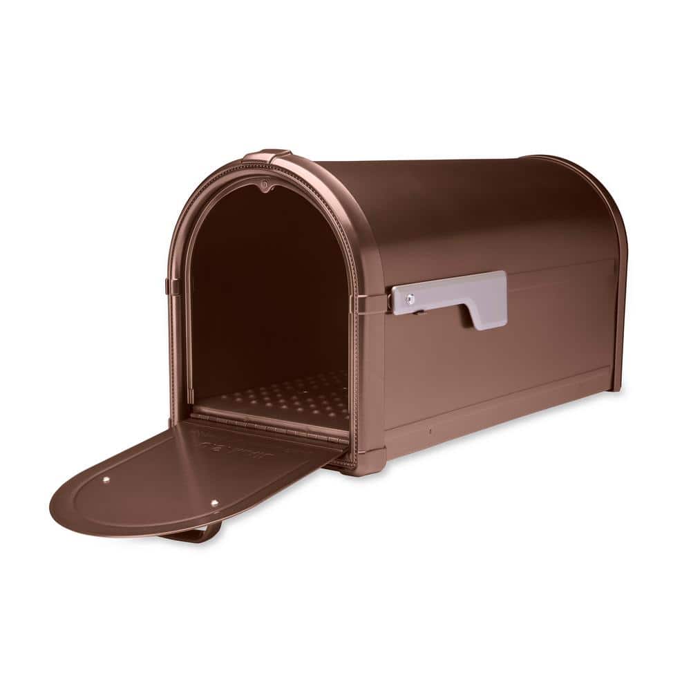 Copper Medium Post Mount Lockable Aluminum Mailbox