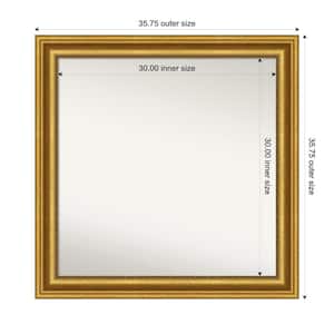 Parlor Gold 35.75 in. x 35.75 in. Custom Non-Beveled Recycled Polystyrene FramedBathroom Vanity Wall Mirror