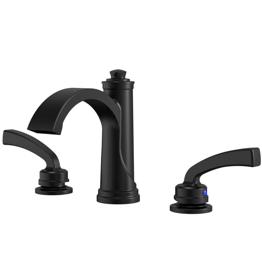 8 in. Widespread 2-Handle Bathroom Sink Faucet in Matte Black with Drain Assembly price history on PriceWatchPro