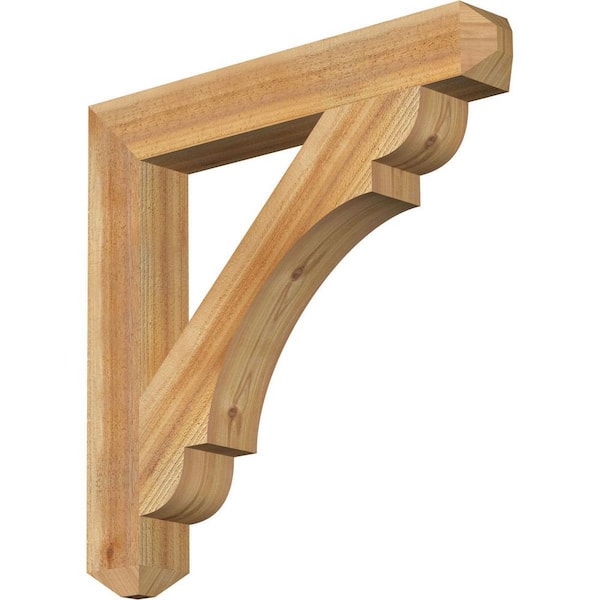 Ekena Millwork 4 in. x 28 in. x 28 in. Western Red Cedar Olympic Craftsman Rough Sawn Bracket