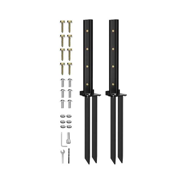 Afoxsos Heavy-Duty Steel Fence Post Repair Kit with H-Shaped Design for Stability and Easy Installation (2-Pack)